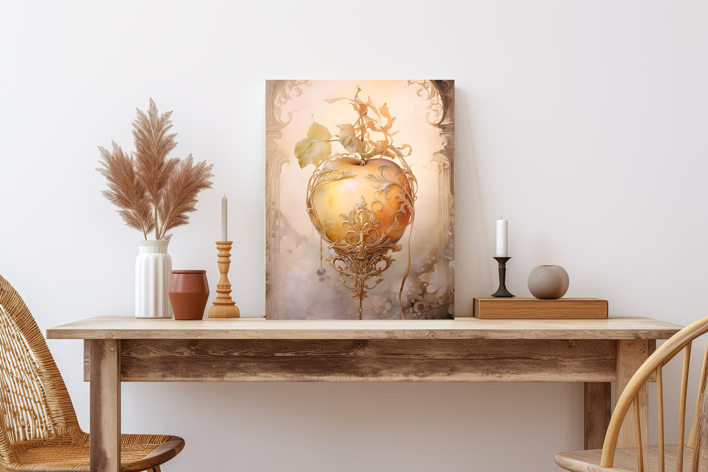 11x14 Gilded Apple Wall Art Canvas Print