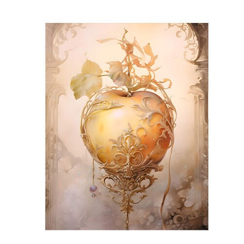 11x14 Gilded Apple Wall Art Canvas Print