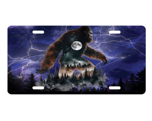 New Release, Vanity Front License Plate, Bigfoot Stormy Night Aluminum Vanity License Plate Car Accessory Decorative Front Plate