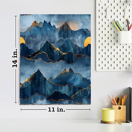 11x14 Midnight Mountain Wall Art Canvas Print