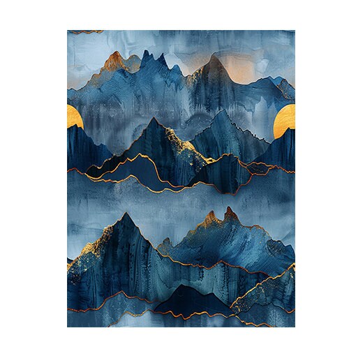 11x14 Midnight Mountain Wall Art Canvas Print