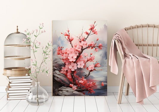 16x20 Botanical Cherry Blossom Wall Art Canvas Print