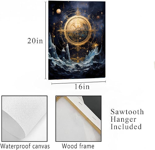 16x20 Celestial Compass Wall Art Canvas Print