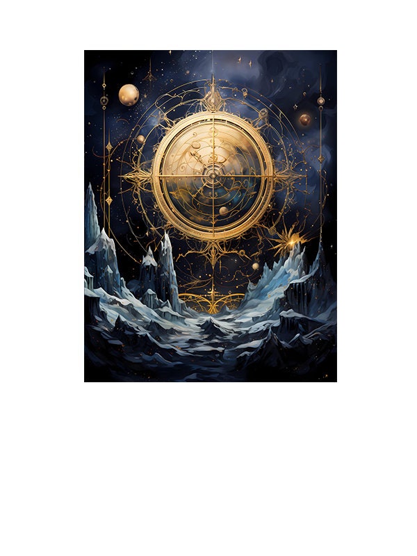 16x20 Celestial Compass Wall Art Canvas Print