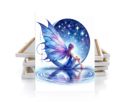 11x14 Blue Moon Fairy Wall Art Canvas Print