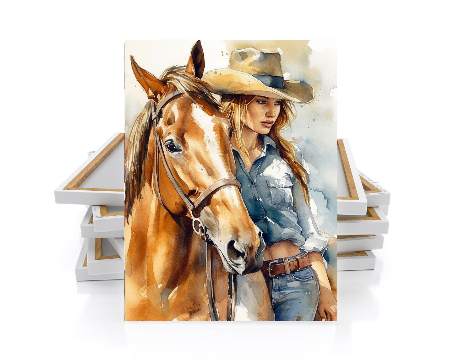 11x14 Girl and Horse Wall Art Canvas Print