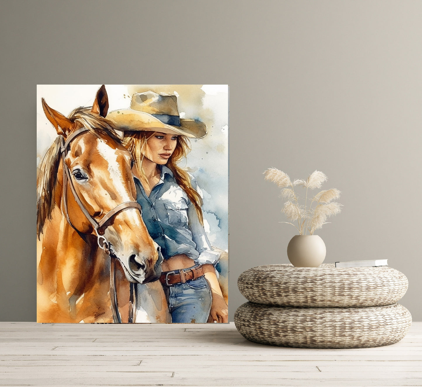 11x14 Girl and Horse Wall Art Canvas Print