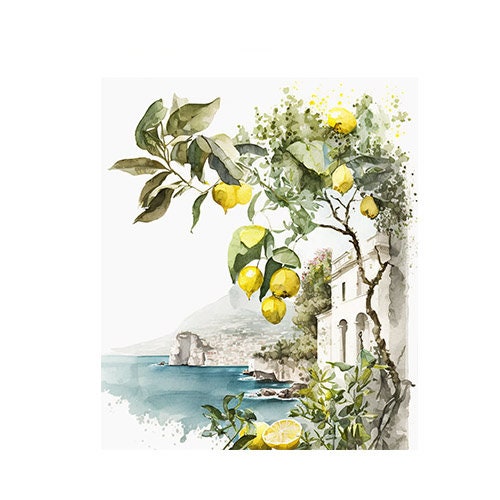 11x14 Isle of Capri Lemon Tree Wall Art Canvas Print