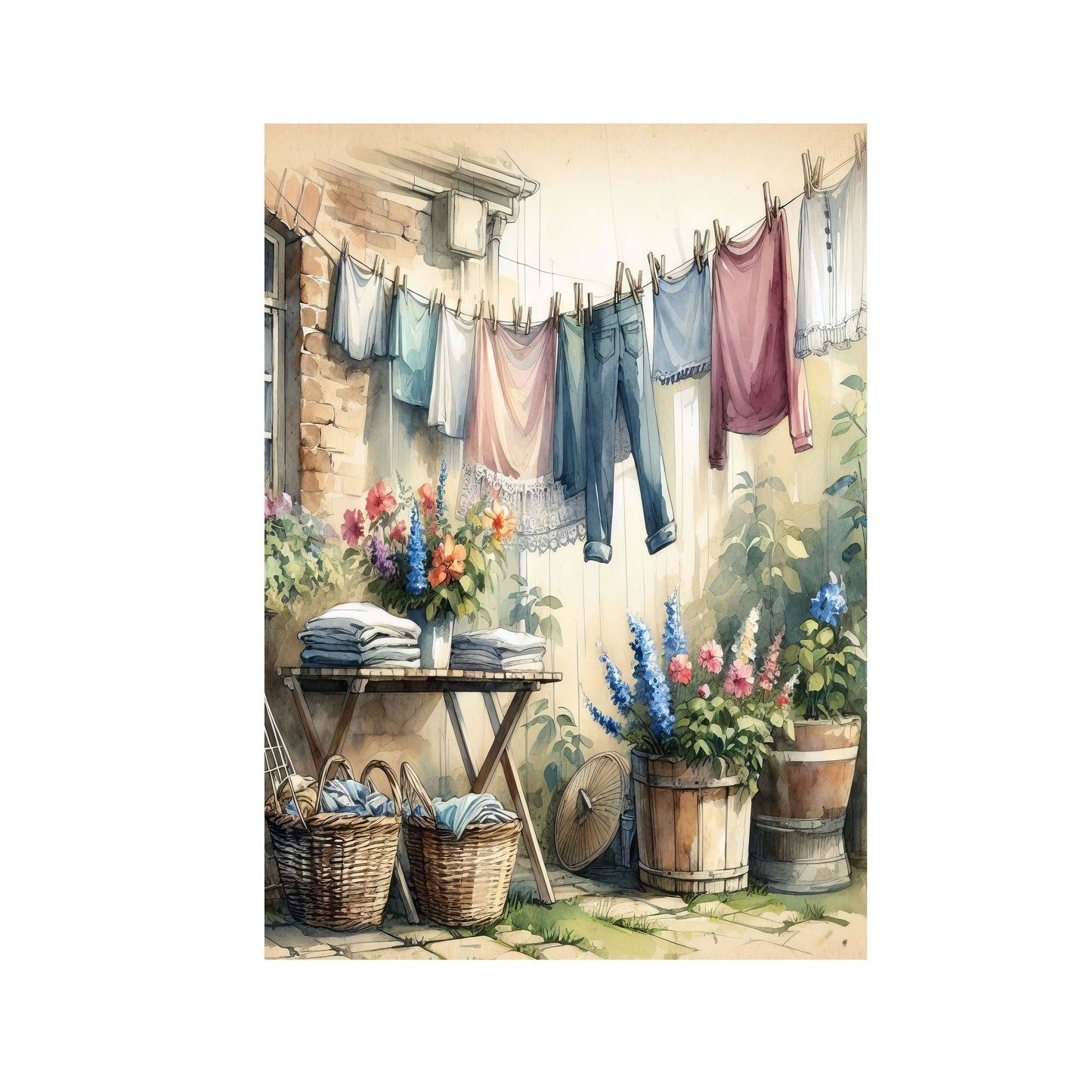 11x14  Laundry Day Wall Art Canvas Print