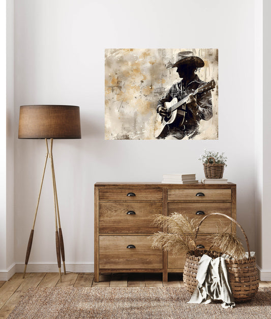 20x16 Cowboy Song Wall Art Canvas Print