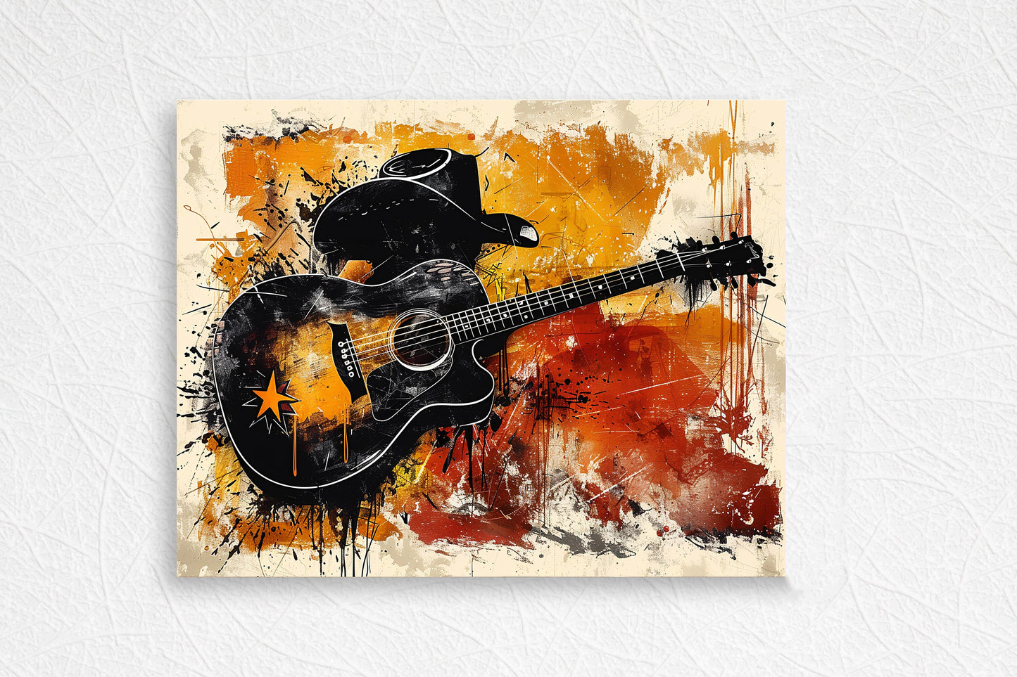 20x16 Man Behind the Guitar Wall Art Canvas Print