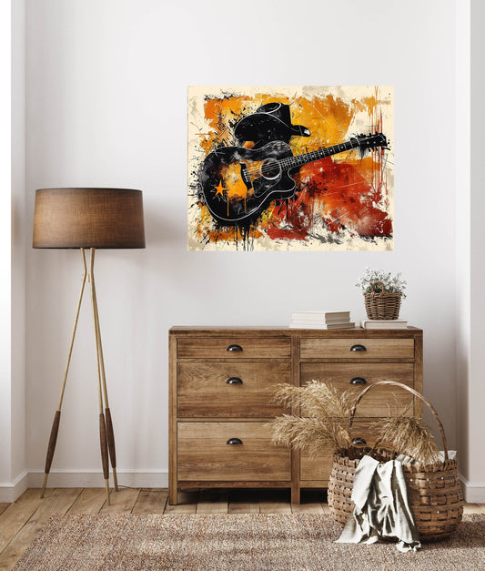 20x16 Man Behind the Guitar Wall Art Canvas Print