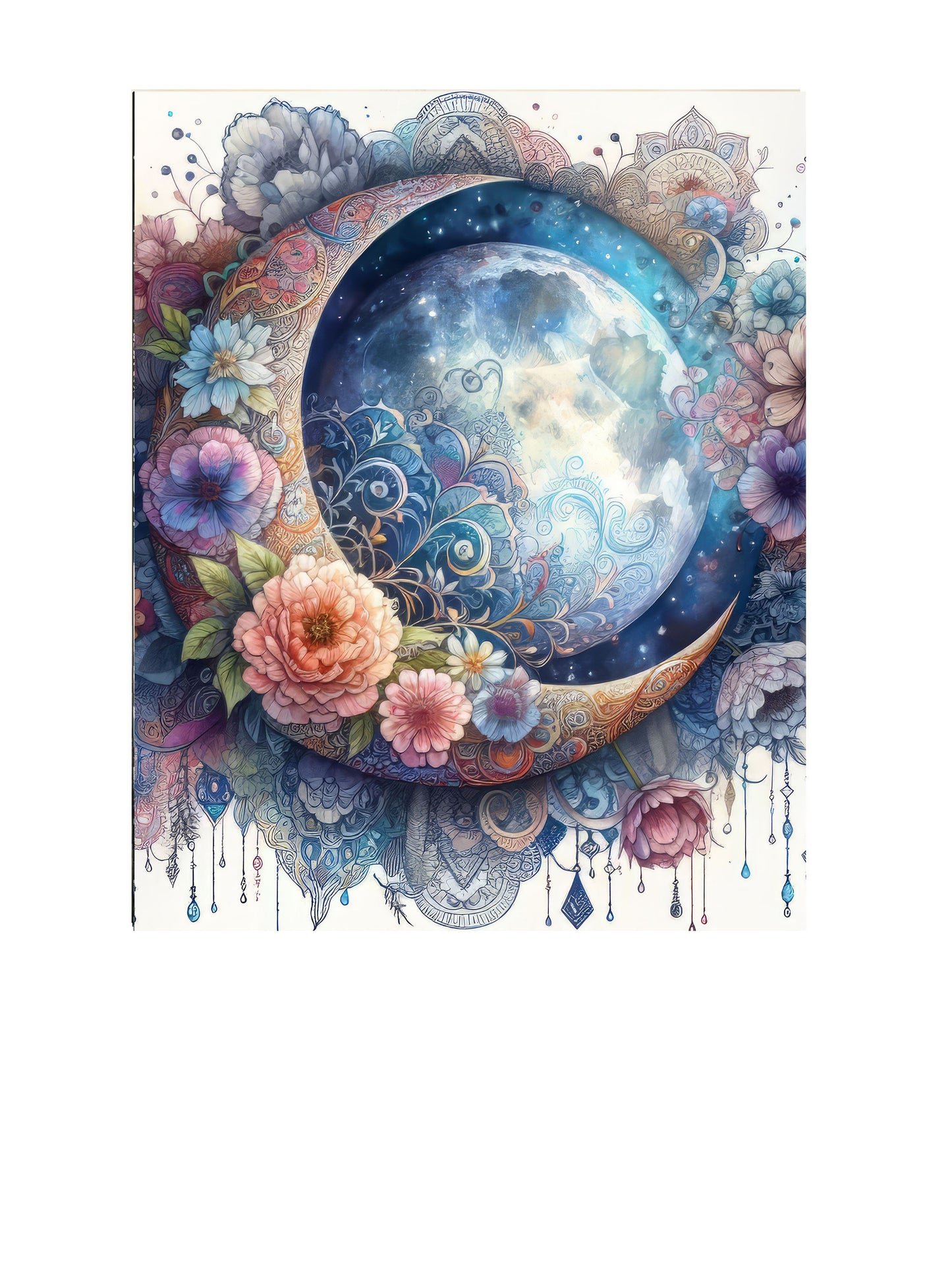 16x20 Beautiful Moon Wall Art Canvas Print