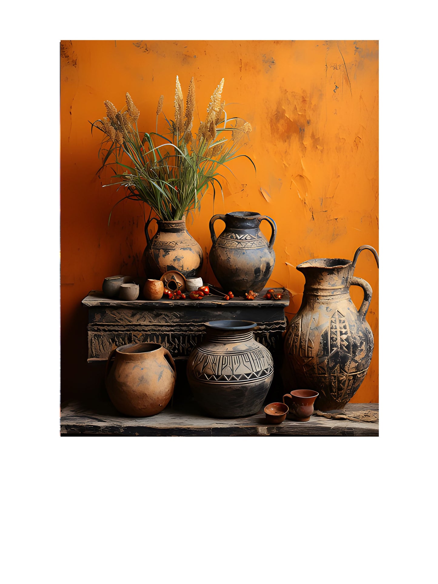 16x20 Ancient Pottery Wall Art Canvas Print