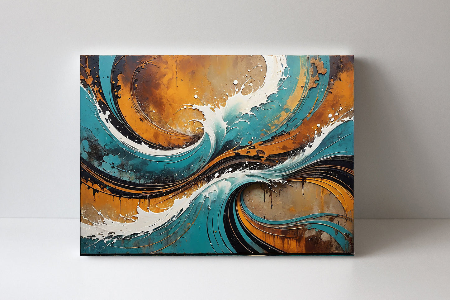 20x16 Competing Waves Wall Art Canvas Print