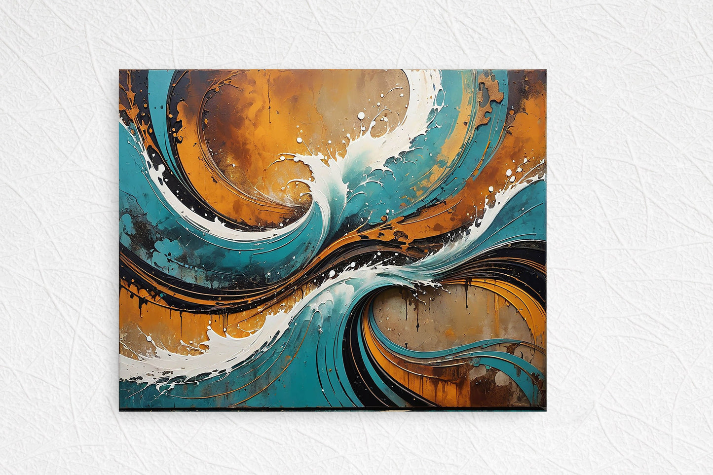 20x16 Competing Waves Wall Art Canvas Print