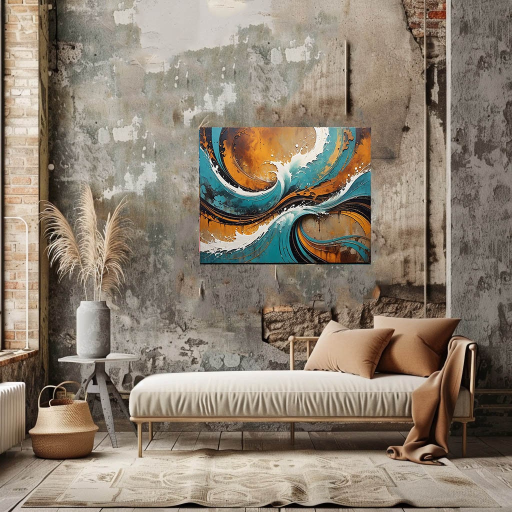 20x16 Competing Waves Wall Art Canvas Print