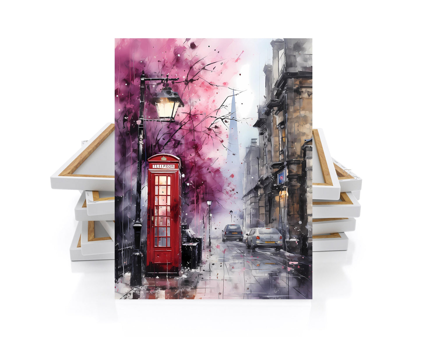 16x20 European City Street Wall Art Canvas Print