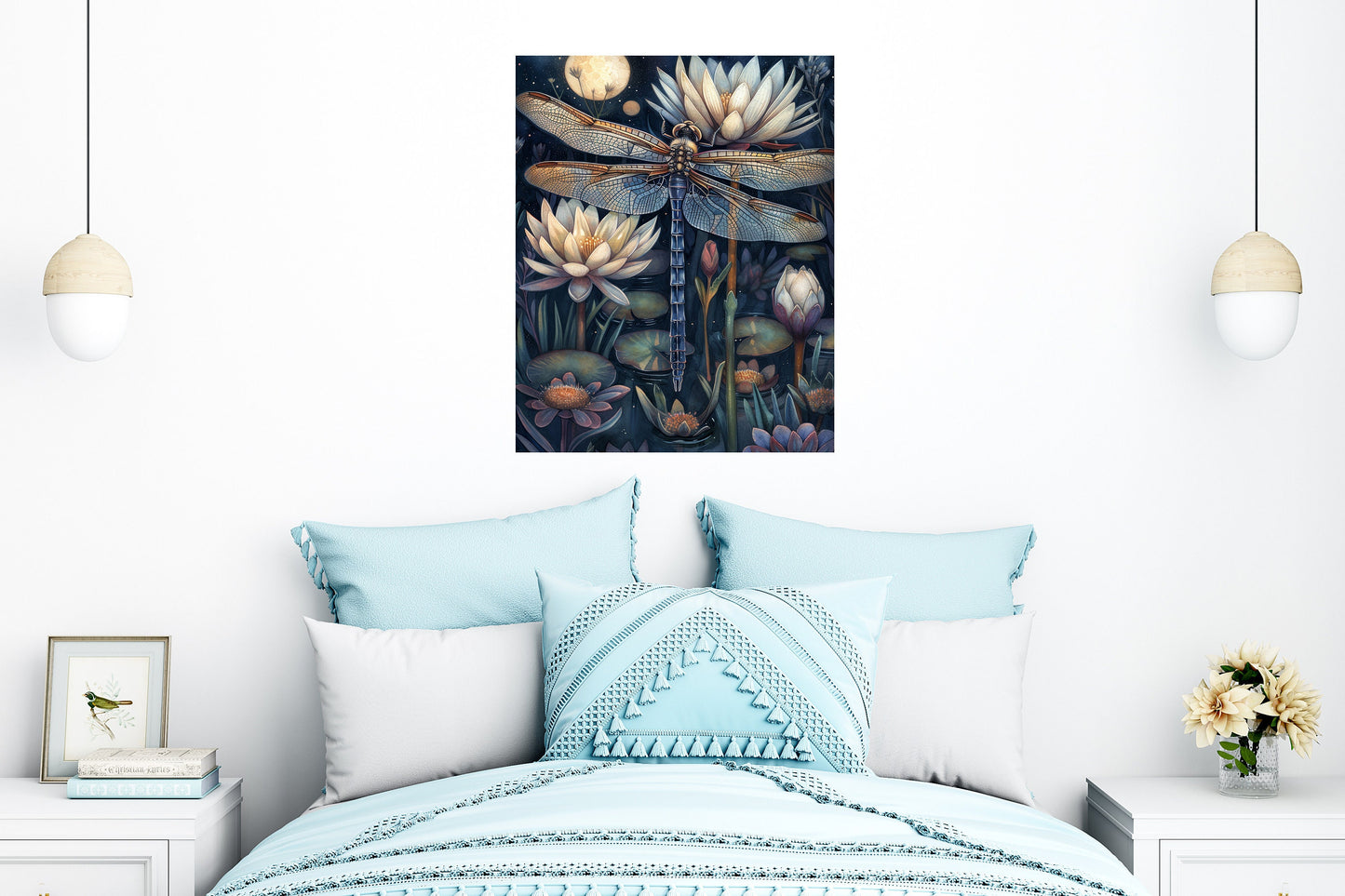 16x20 Midnight Dragonfly Wall Art Canvas Print