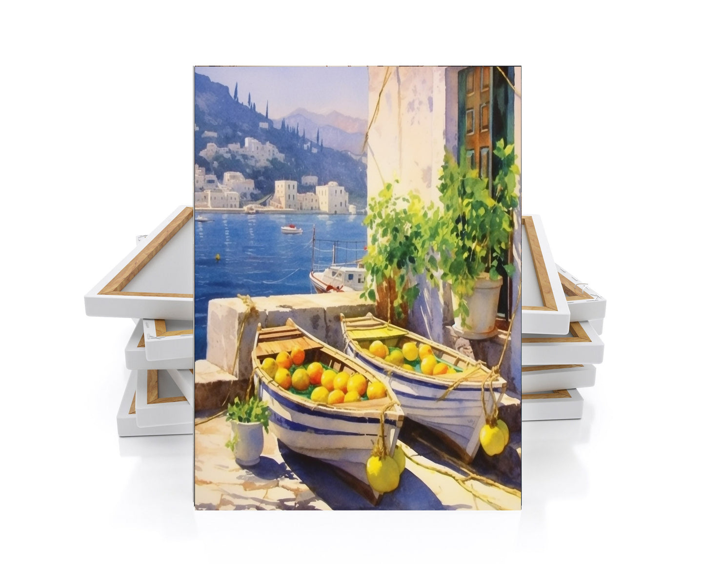 11x14 Seaside Lemons Wall Art Canvas Print