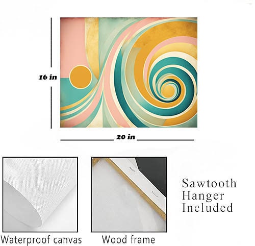 20x16 Abstract Swirl Wall Art Canvas Print