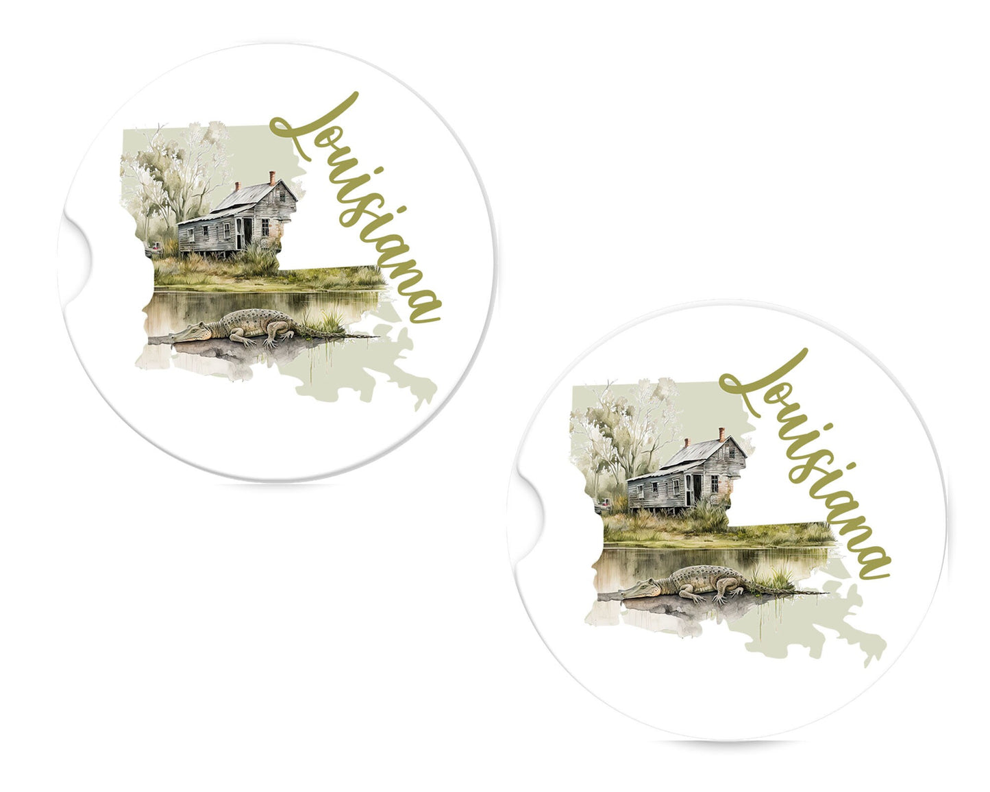 New Release, Set of 2 Louisiana Sandstone Car Coasters, Car Accessory