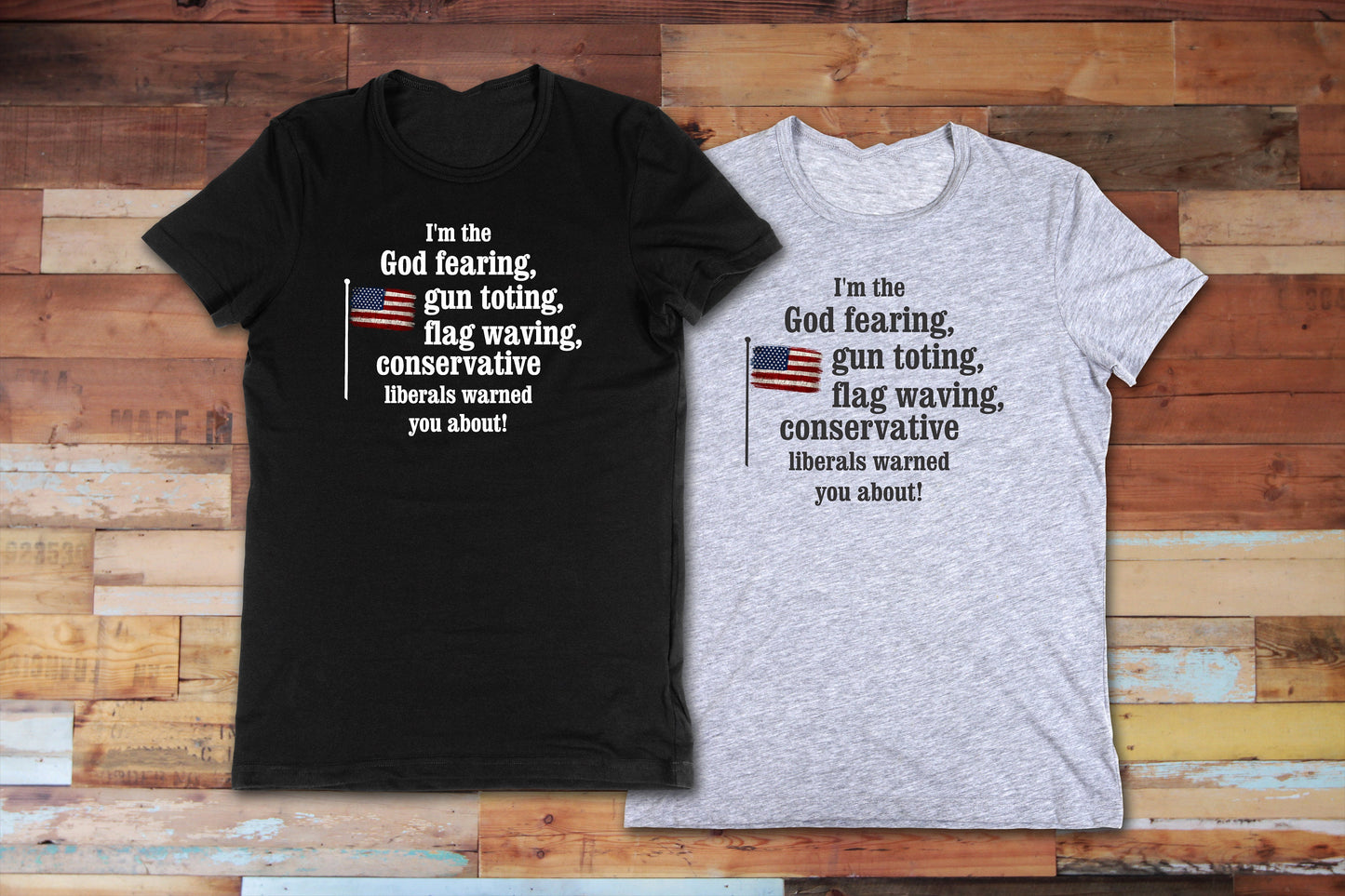 New Release, Flag Waving Conservative T Shirt, Tshirt, Graphic T's  100% Cotton Black White or Gray, Tee,