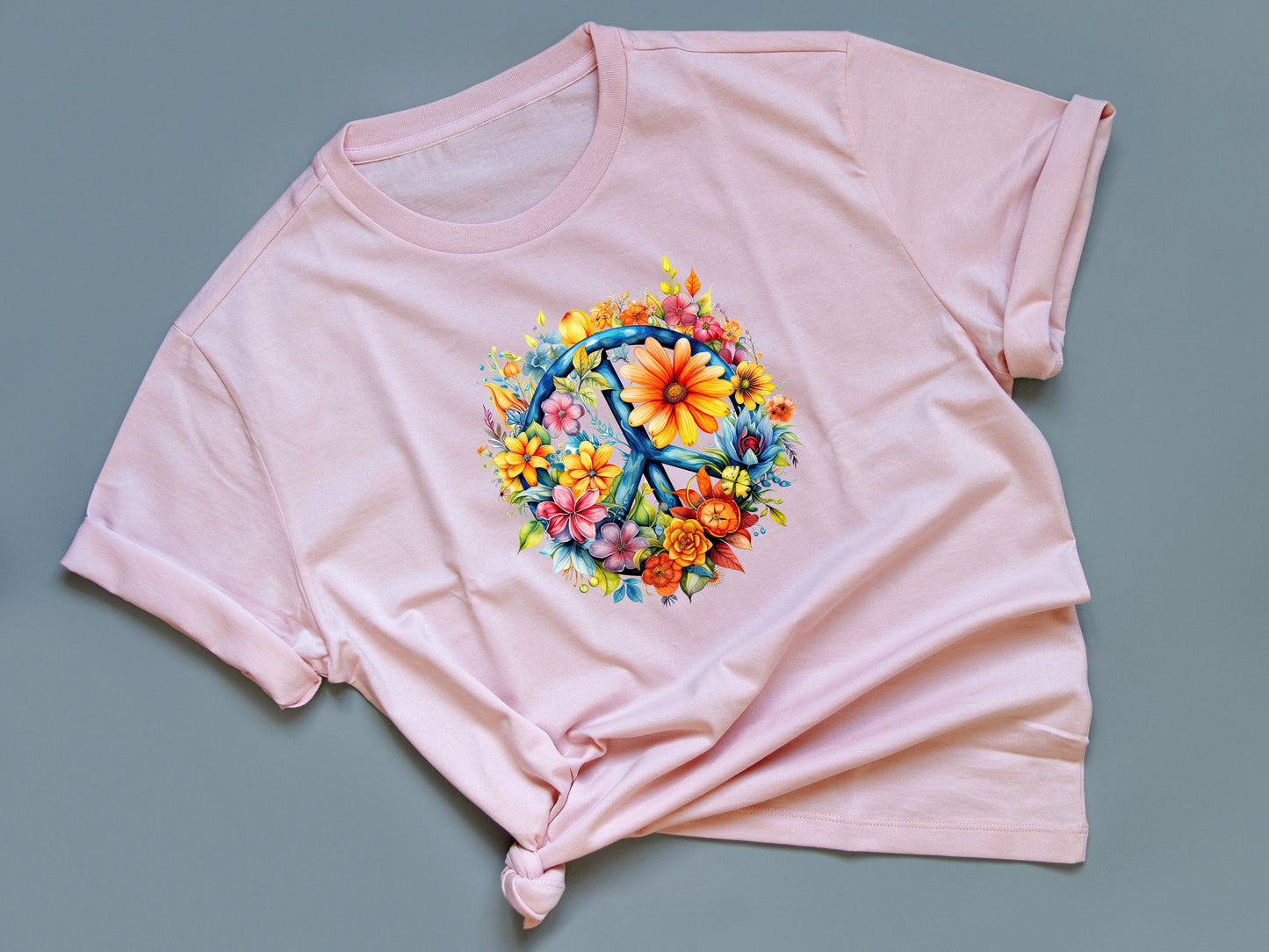 Flower Peace Sign T Shirt, Tshirt, Graphic T's  100% Cotton Tee