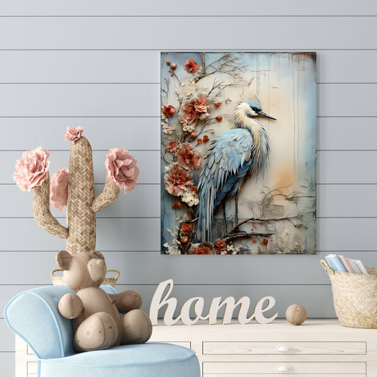 16x20 Blue Heron Wall Art Canvas Print