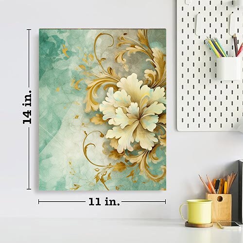 11x14 Gilded Flower Wall Art Canvas Print