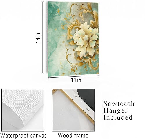 11x14 Gilded Flower Wall Art Canvas Print