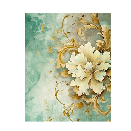 11x14 Gilded Flower Wall Art Canvas Print