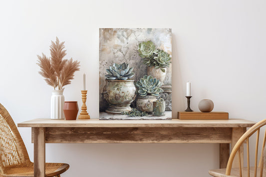 11x14 Succulents Wall Art Canvas Print