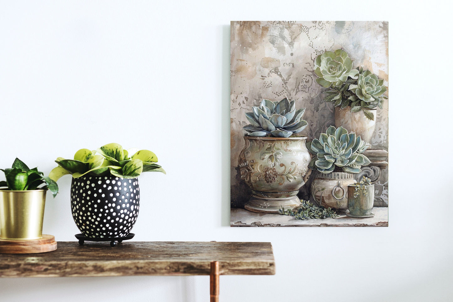 11x14 Succulents Wall Art Canvas Print