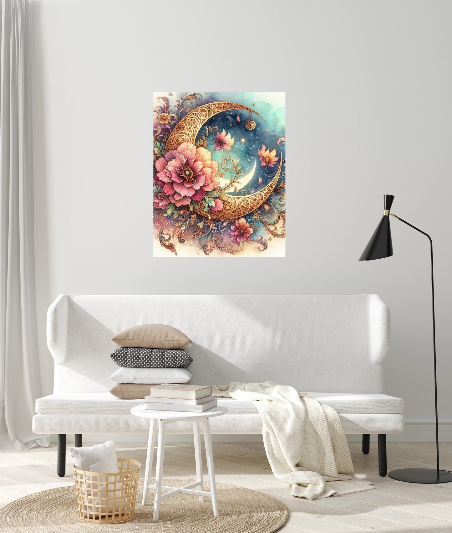 16x20 Gilded Moon Wall Art Canvas Print