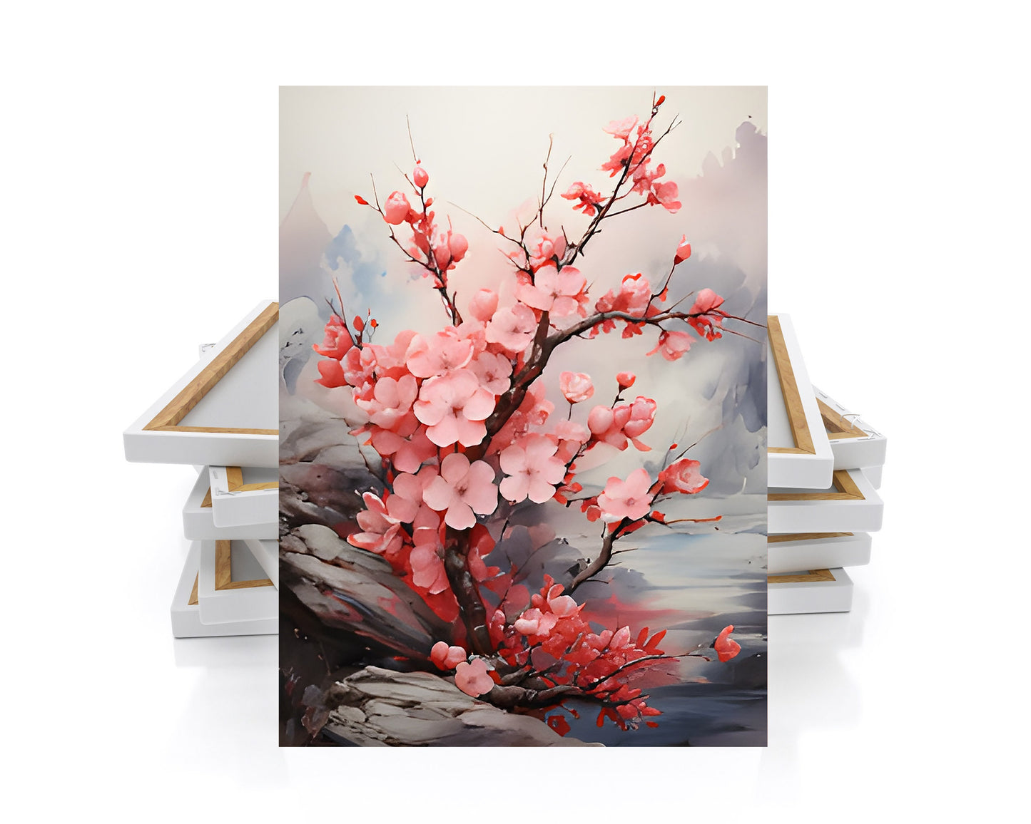 16x20 Botanical Cherry Blossom Wall Art Canvas Print