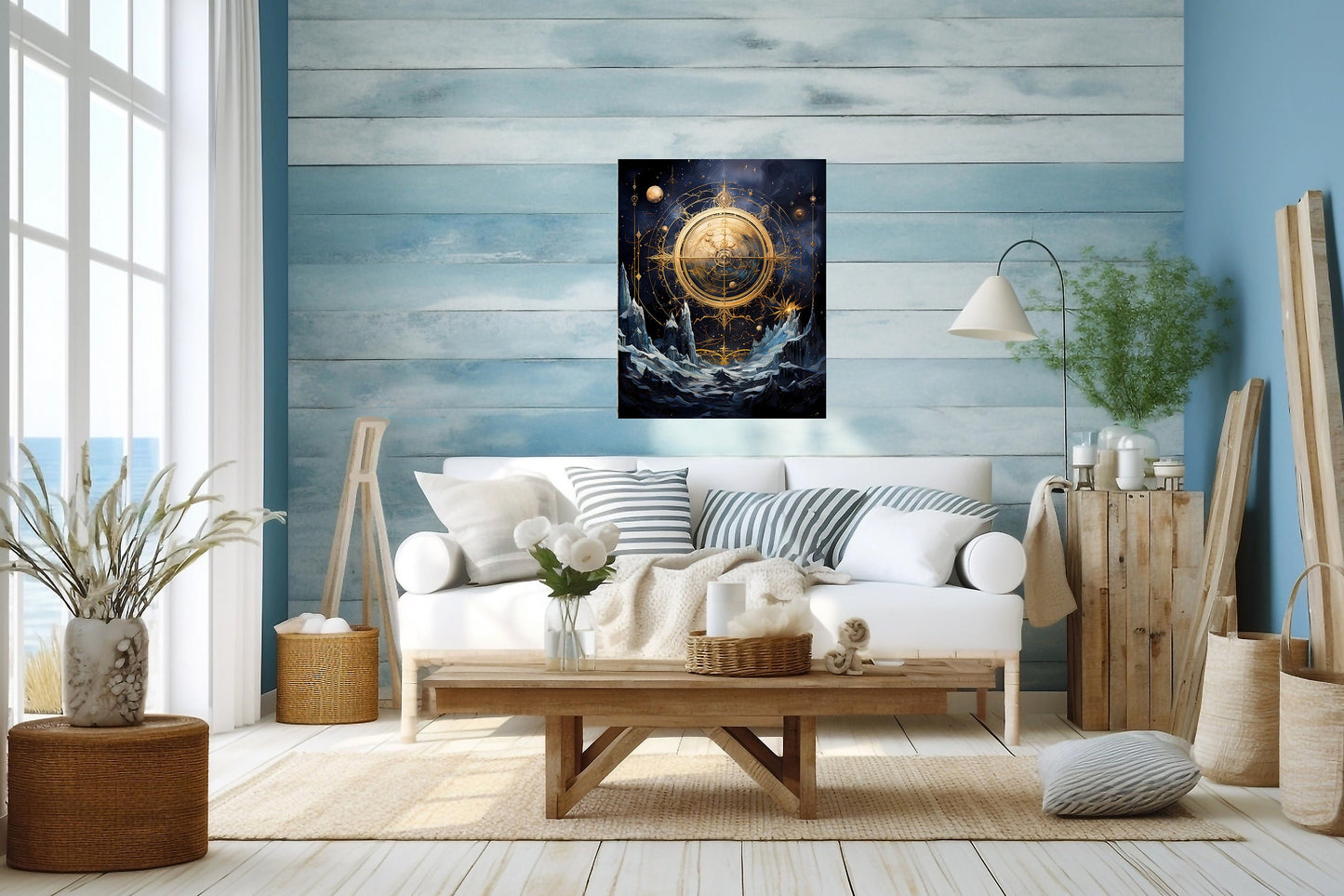 16x20 Celestial Compass Wall Art Canvas Print