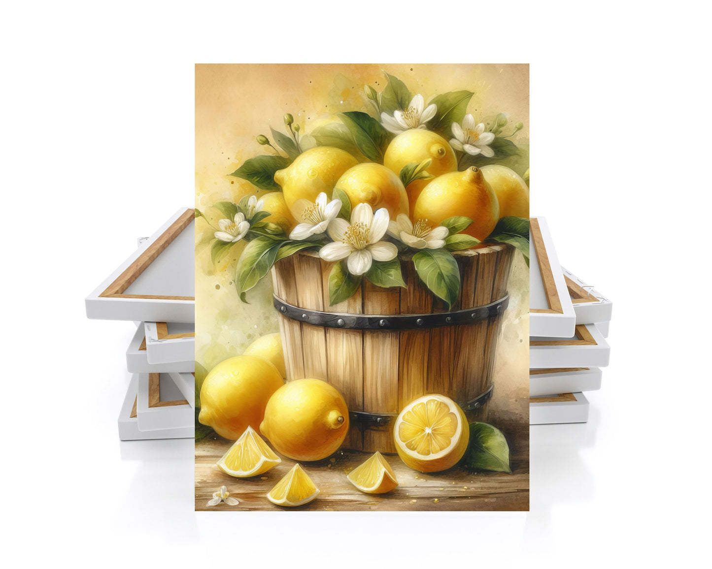 New Release, 16x20 Lemon Basket Wall Art Canvas Print