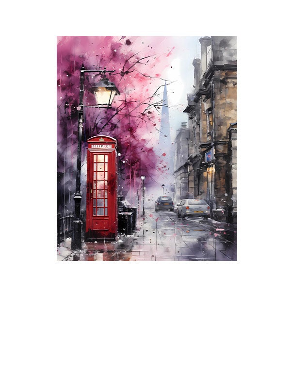 16x20 European City Street Wall Art Canvas Print