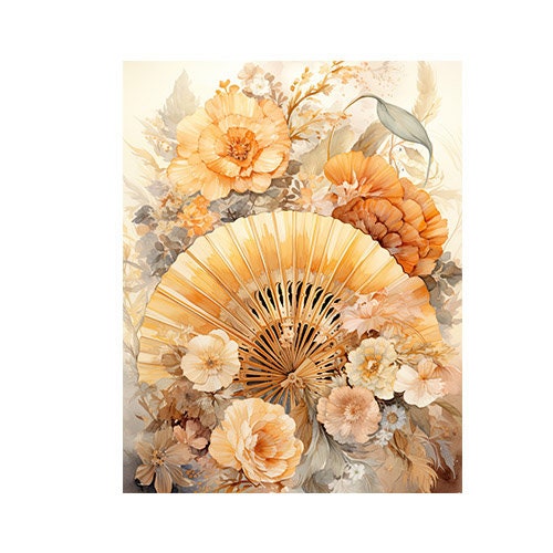 New Release, 11x14 Golden Fan Wall Art Canvas Print