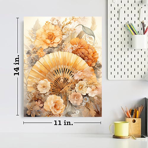 New Release, 11x14 Golden Fan Wall Art Canvas Print