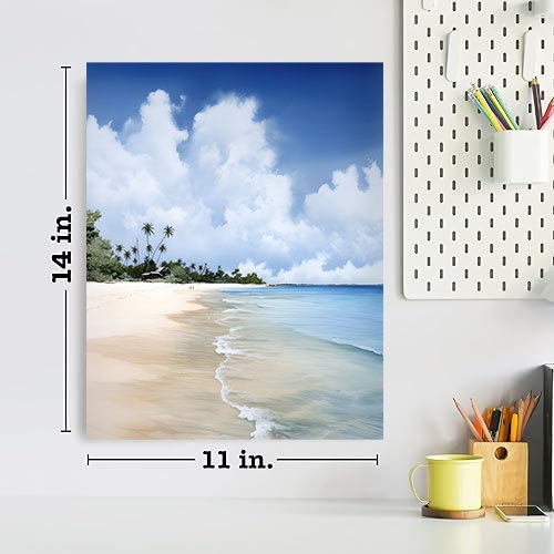 New Release, 11x14 Isolated Beach Wall Art Canvas Print