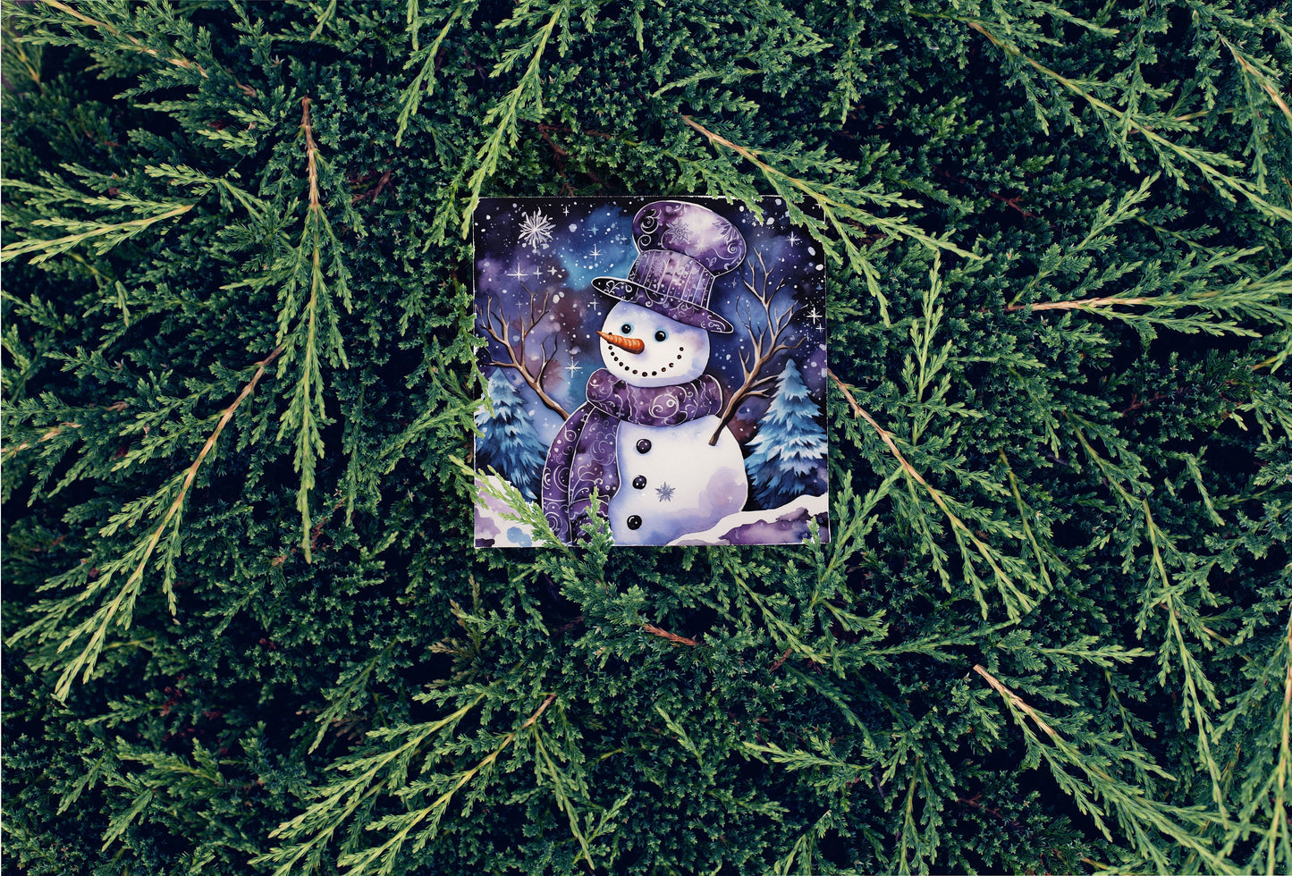 Christmas Ornament, Purple Snowman, Tier Tray Decor, Wreath Sign, Mini Sign, Door Hanger