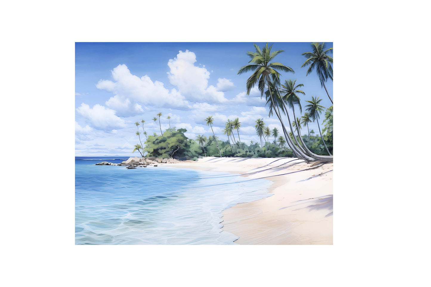 New Release, 20x16 White Sand Beach Wall Art Canvas Print