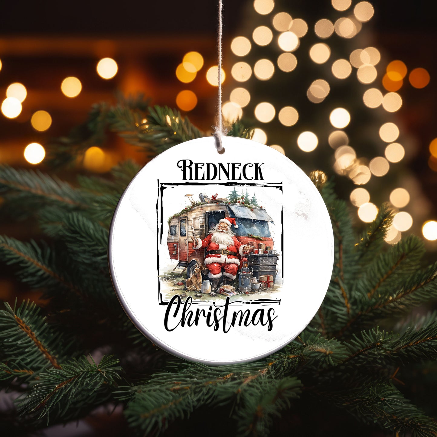 Redneck Christmas Ornament, Ceramic Christmas Ornament, Christmas Decorations