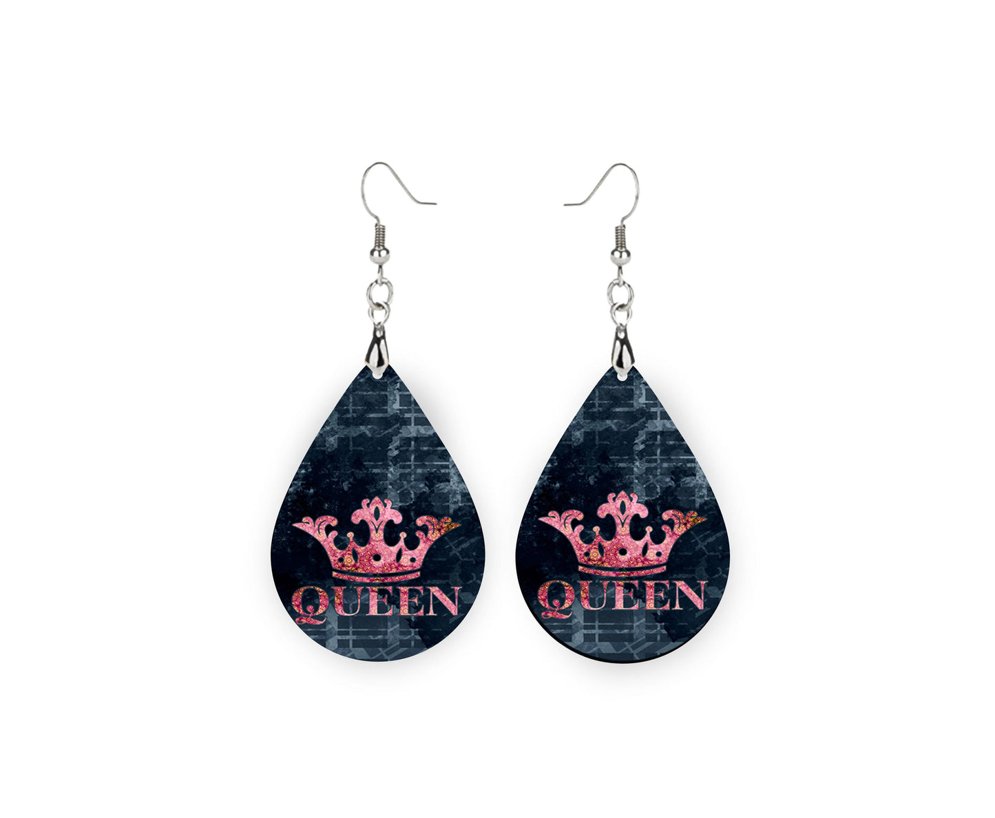 New Release Queen Crown Print Earrings Tear Drop Wood Dangle Earrings Hypoallergenic Jewelry