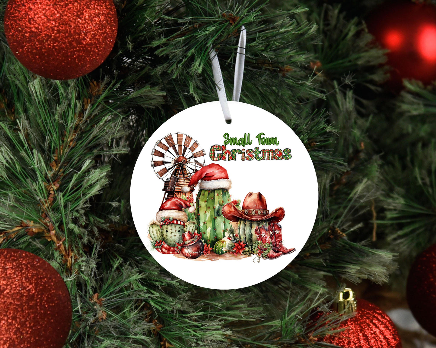 New Release, Western Small Town Christmas Ornament, Ceramic Christmas Ornament, Christmas Decorations