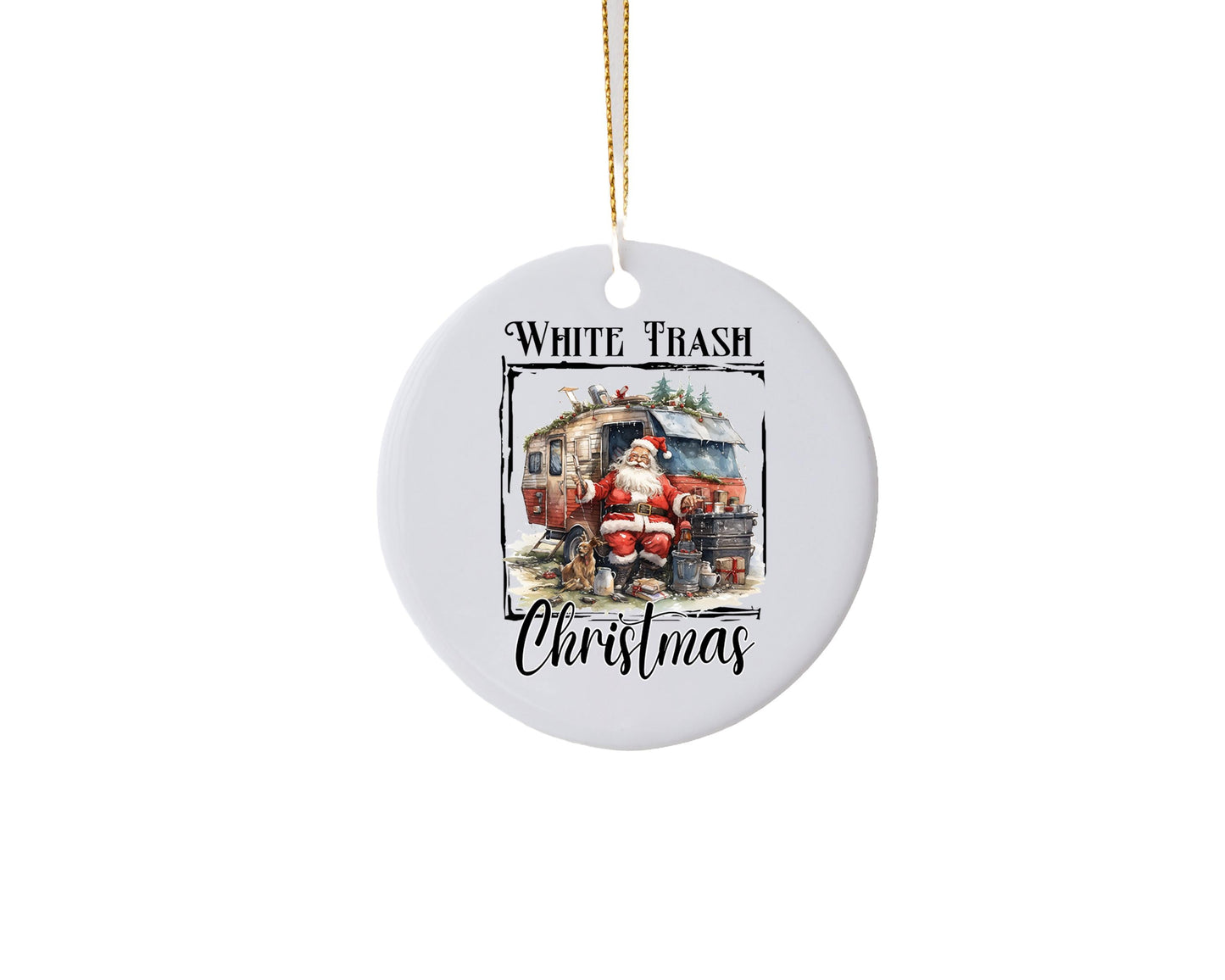 New Release, White Trash Christmas Ornament, Ceramic Christmas Ornament, Christmas Decorations