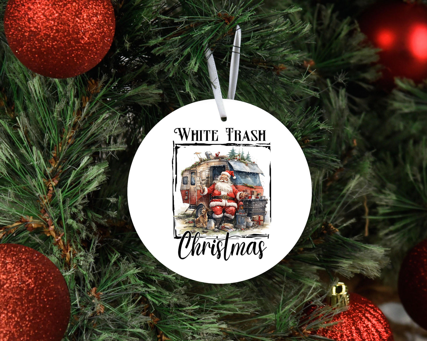 New Release, White Trash Christmas Ornament, Ceramic Christmas Ornament, Christmas Decorations