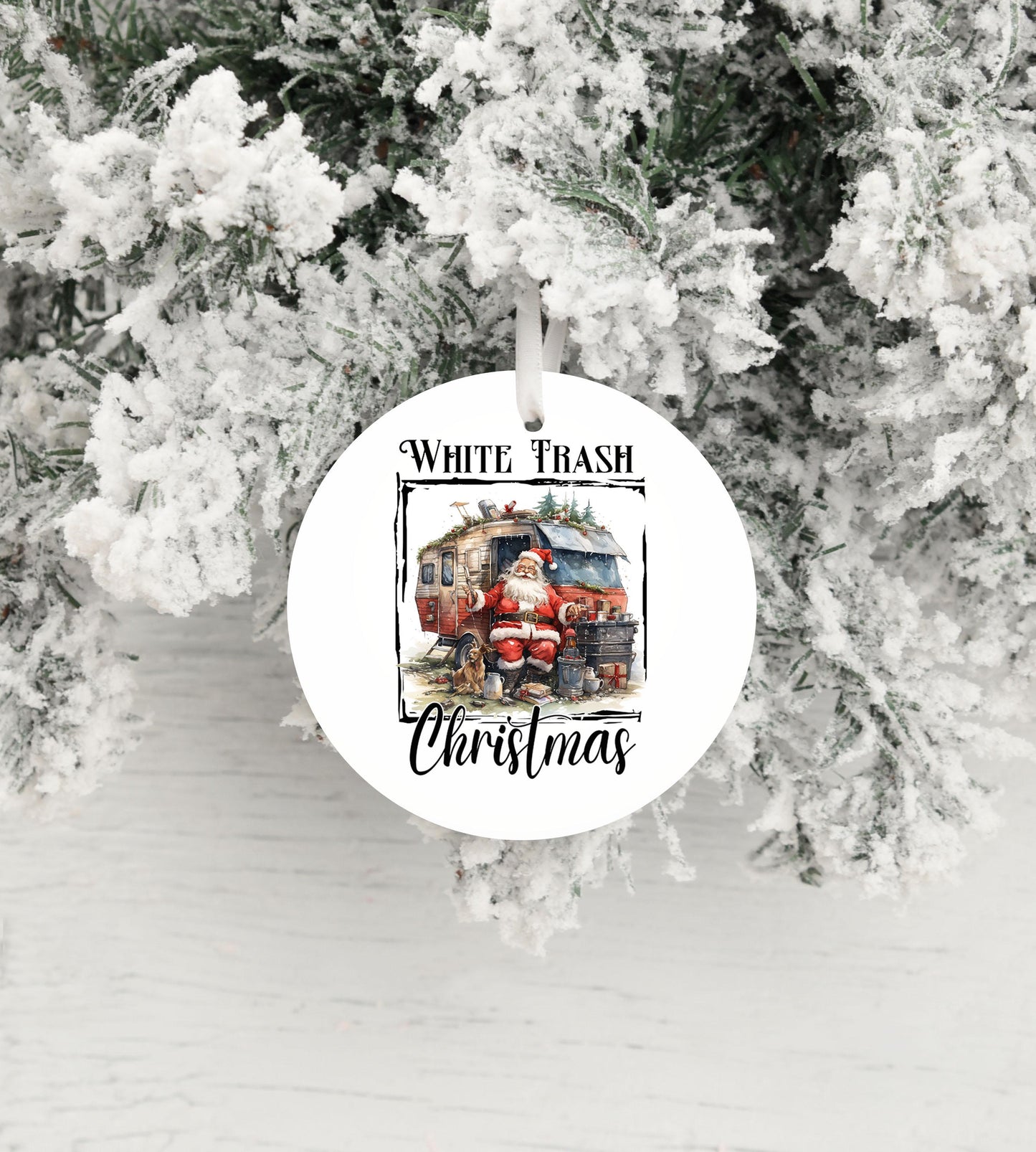 New Release, White Trash Christmas Ornament, Ceramic Christmas Ornament, Christmas Decorations